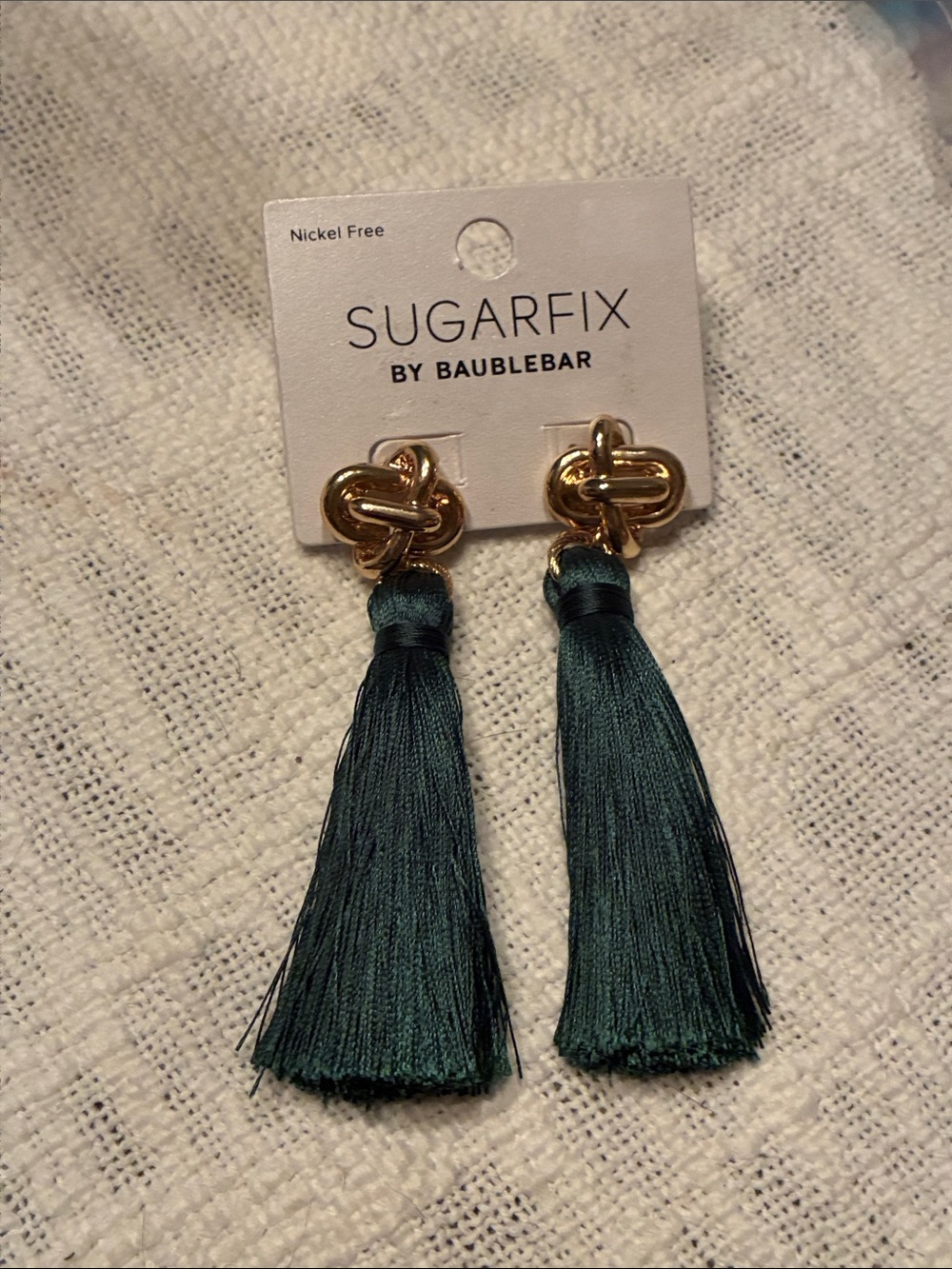 Sugarfix by Baublebar emerald green Tassel Drop Earrings - Gold Accent